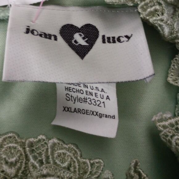 Vintage Sage Green Floral Lace Cottage Corset - Picture 3 of 3